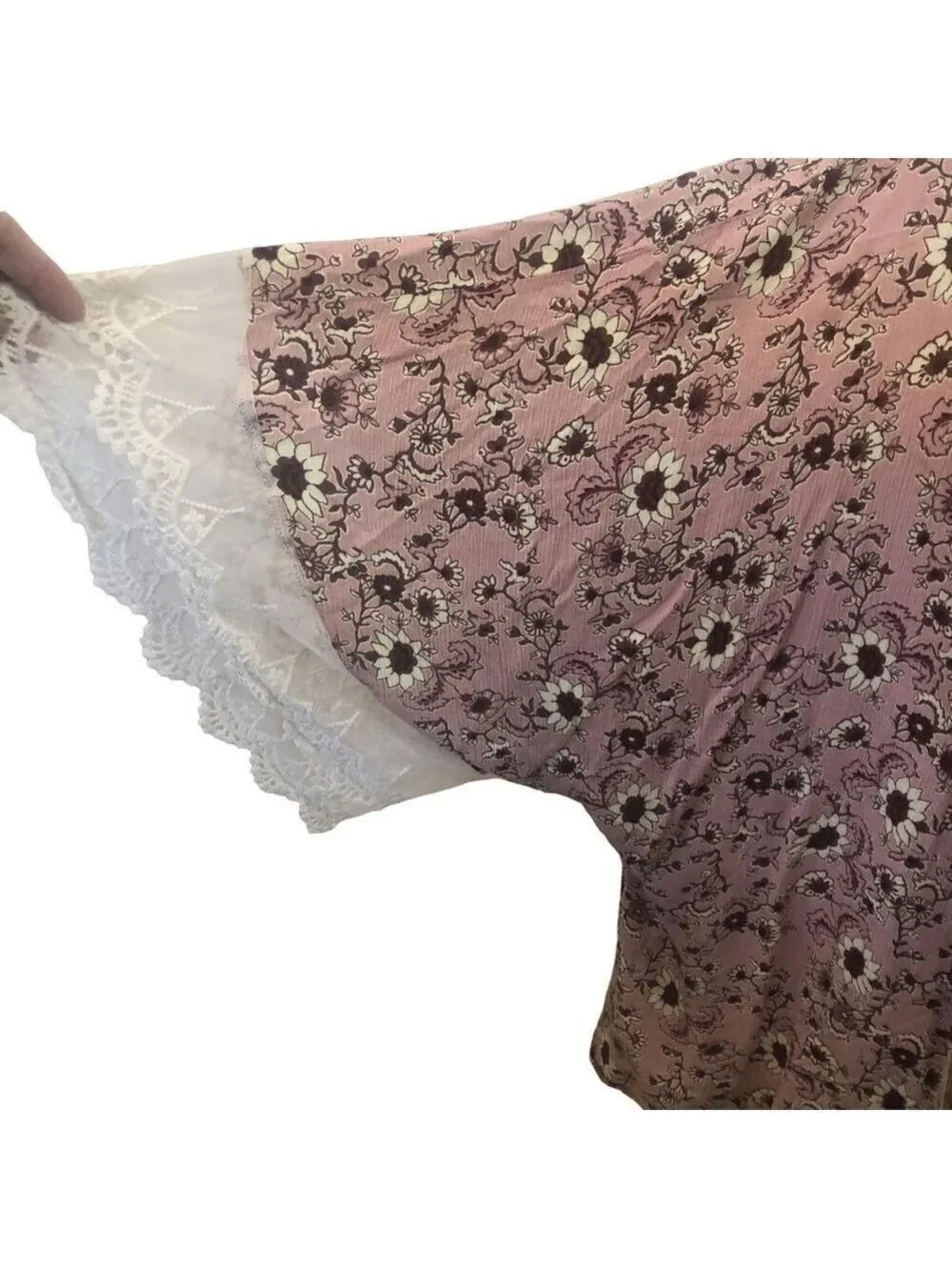 Tassels N Lace Size 2XL/3XL kimono mixed print lace floral stripe wrap cover